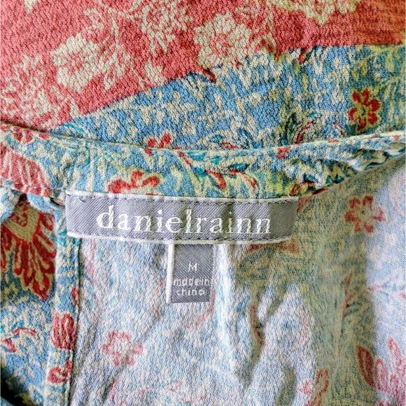 Daniel Rainn Top Multicolor Women Size Medium Tie Neck Keyhole Neck and … - Picture 5 of 7